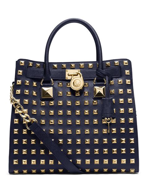 michael kors hamilton soft leather bag|Michael Kors Hamilton studded tote.